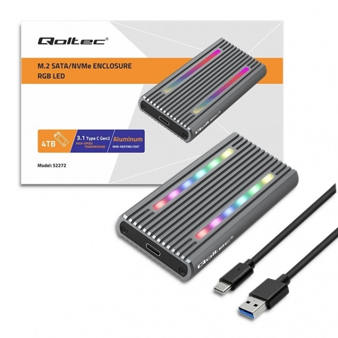 External Enclosure for M.2 SSD with RGB LED
