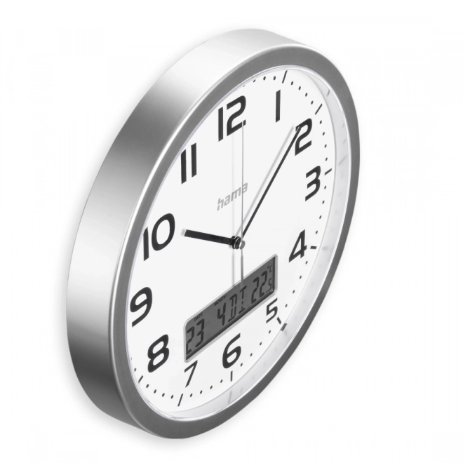 Silver Wall Clock DCF Moorea 30cm