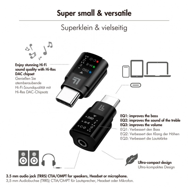 Audio Adapter USB-C/M to 3.5mm/F with DAC and EQ