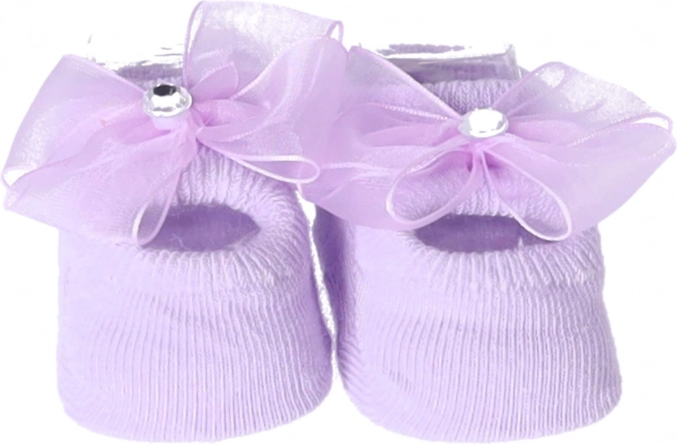 Purple booties with bow