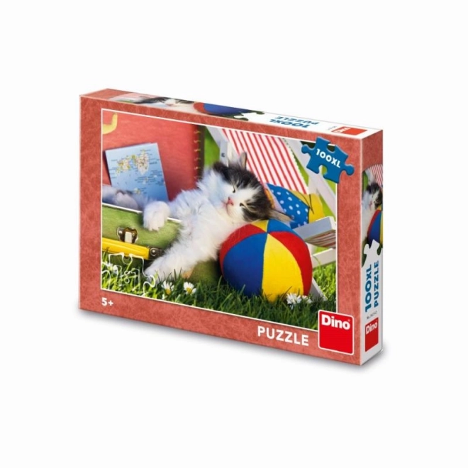 Dino Puzzle Resting Kitten XL