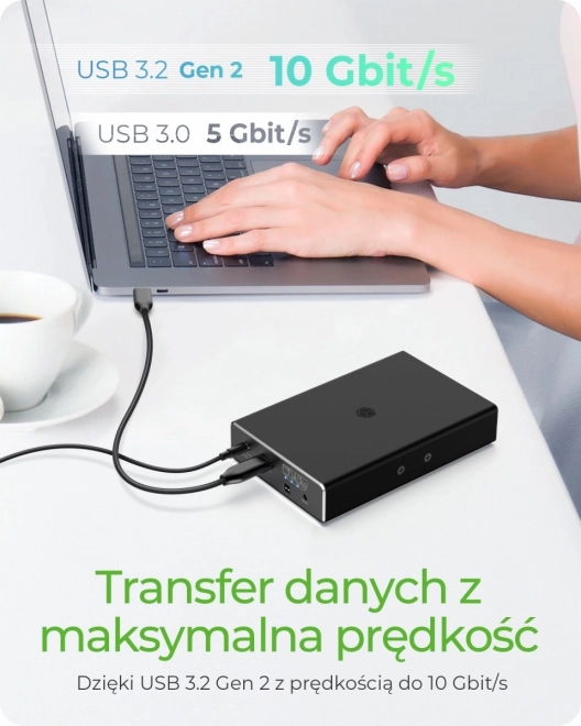 Zewnętrzna obudowa Raid IB-RD2253-C31 dla 2,5 SATA HDD na USB 3.2 Gen 2, RAID 0,1, POJEDYNCZY, DUŻY