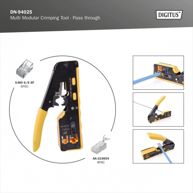 Rj45 Rj12 Rj11 Modular Plug Crimping Tool