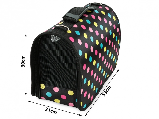 Transport bag for small pets with dots