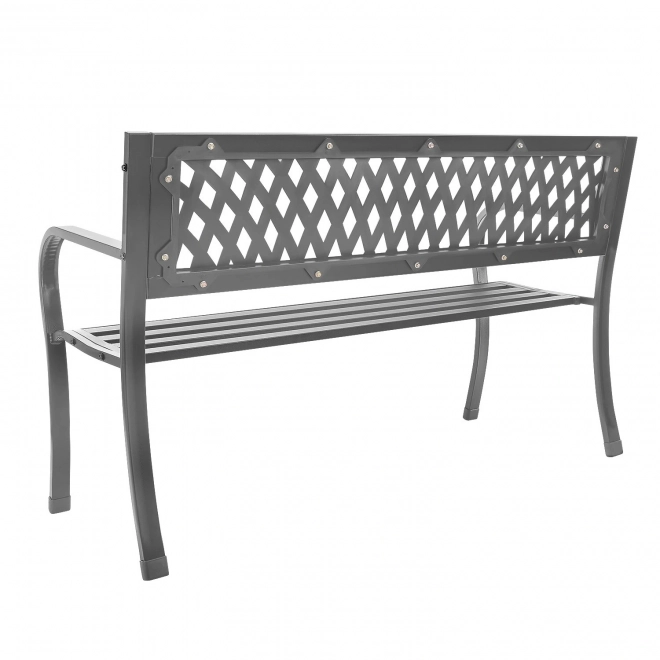 Garden bench with backrest, park bench for terrace and balcony, metal construction, graphite