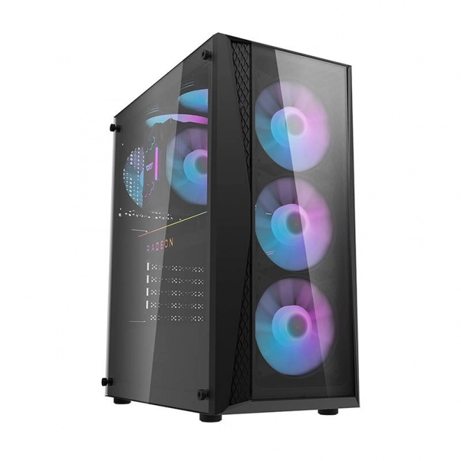 Darkflash computer case with 4 RGB fans