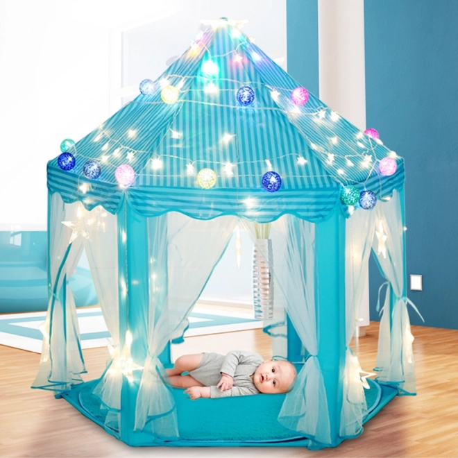 Hexagonal Children's Tent for Home and Garden - Blue