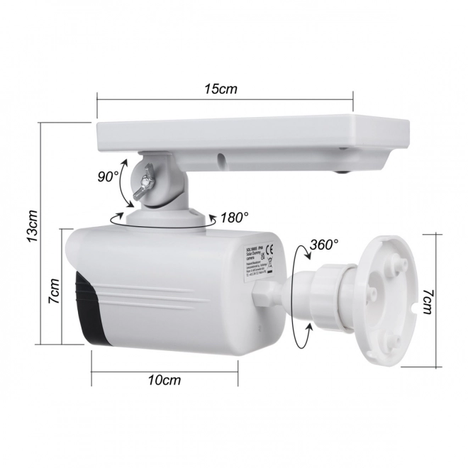 Solar dummy security camera with flashing light