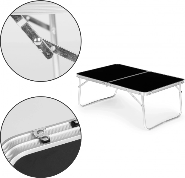 Tourist table small folding picnic table 60x40cm black