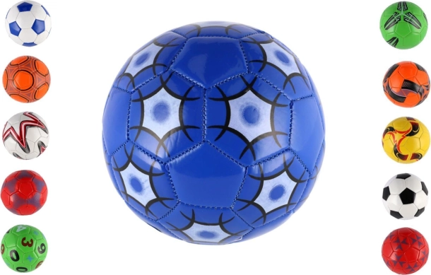 Junior football ball 15 cm – stitched, leather-like, mix of colors
