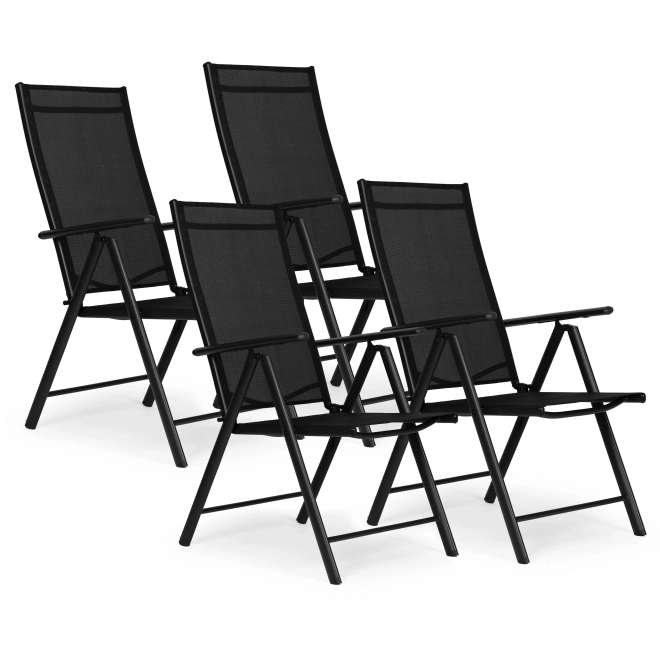 Set of Folding Garden Chairs with Adjustable Backrest