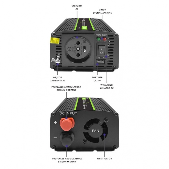 Voltage Converter Qoltec Pure Sine 300W/600W