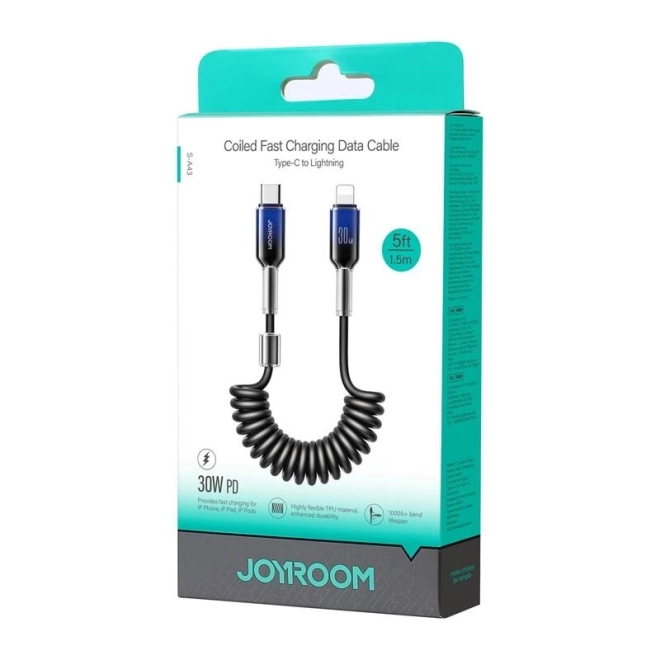 Joyroom USB-C Lightning gyorstöltő és adatkábel 30W 1,5m fekete