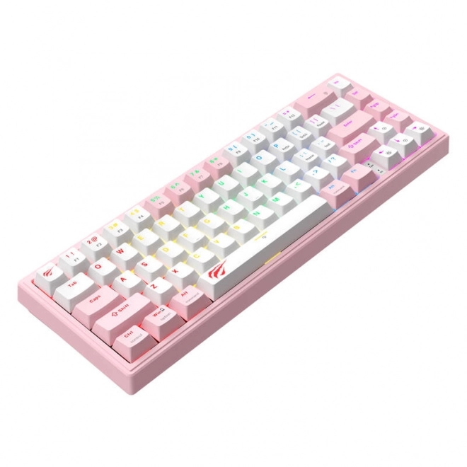 Havit RGB Mechanical Gaming Keyboard - Pink and White