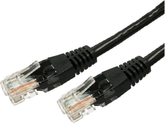 Patch kabel RJ45 UTP Cat5e 0,5 m černý – balení 10 ks