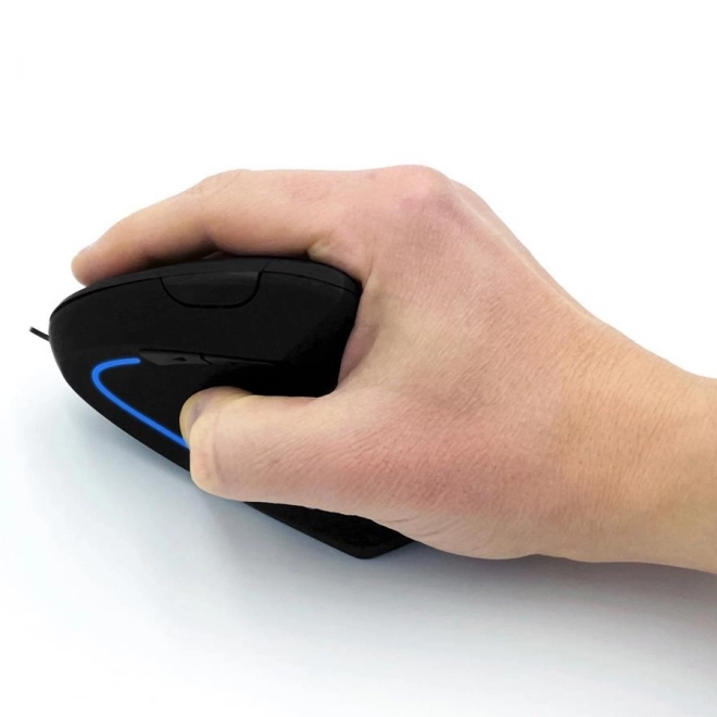 Ergonomic Vertical Wired Mouse with Color Lighting