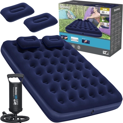 Napihljiva vzmetnica BESTWAY Queen 203 × 152 cm z blazinami in pumpo