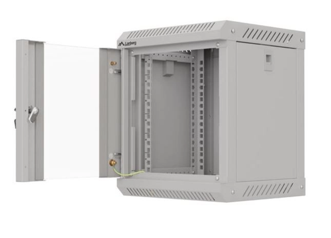 Wall-mounted rack cabinet 10 inch 6U gray