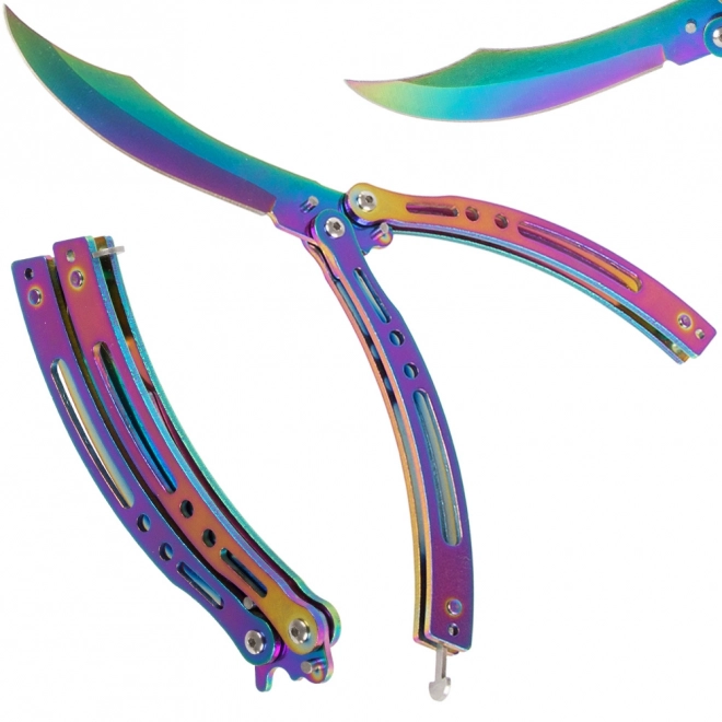 Butterfly Knife with Iridescent Finish