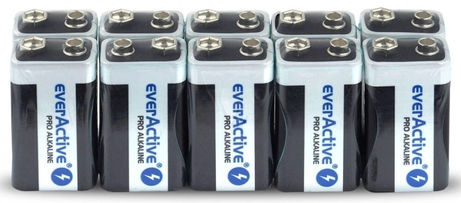 Alkalické batérie everActive 9V PRO ALKALINE - balenie 10 ks