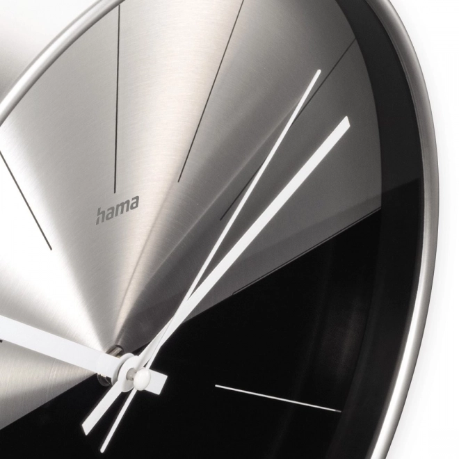 Wall Clock Sicily Silver and Black