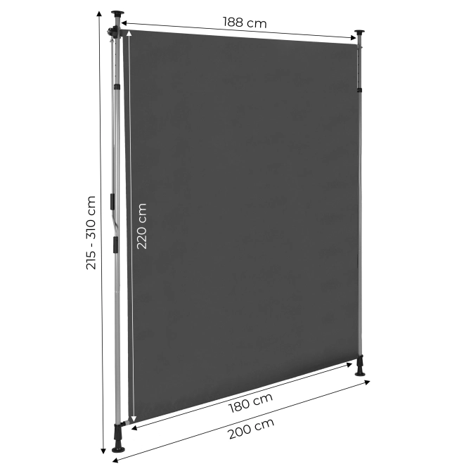 Folding Shaded Awning with Adjustable Height Anthracite MultiGarden