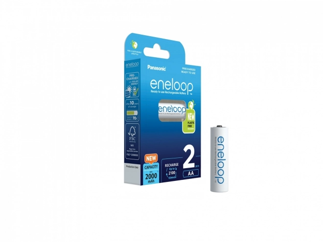 Rechargeable AA Batteries 2000mAh, 2 Pack