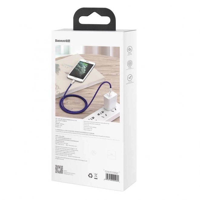 Cavo USB Lightning Baseus Cafule 2,4 A 1 m Viola