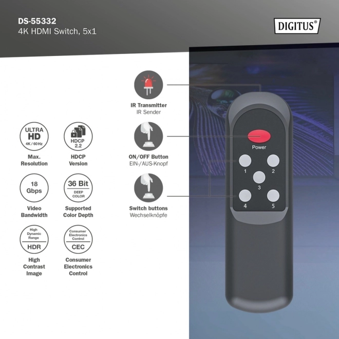 4k hdmi switch with remote control