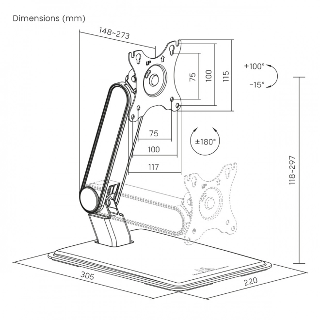Freestanding Monitor Stand for Touchscreen Monitors