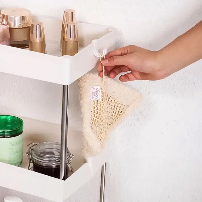 Scaffale di plastica per bagno con 4 ripiani e ruote
