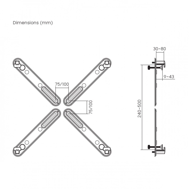 Vesa monitor adapter for screens without mounts