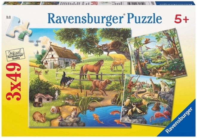Animal Friends Trio Puzzle Set