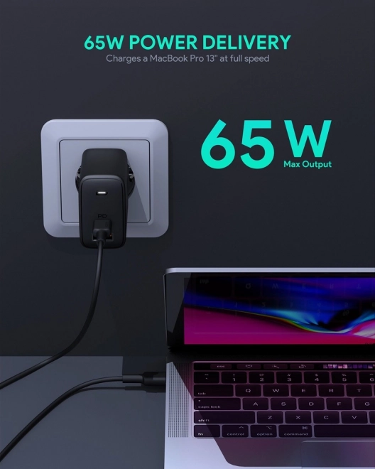 Caricatore Omnia GaN 2xUSB Power Delivery 65 W