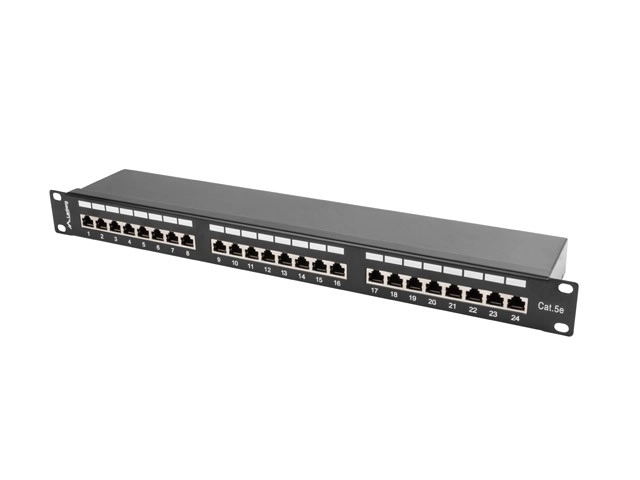 Patch Panel 24-Port Shielded Black 1U