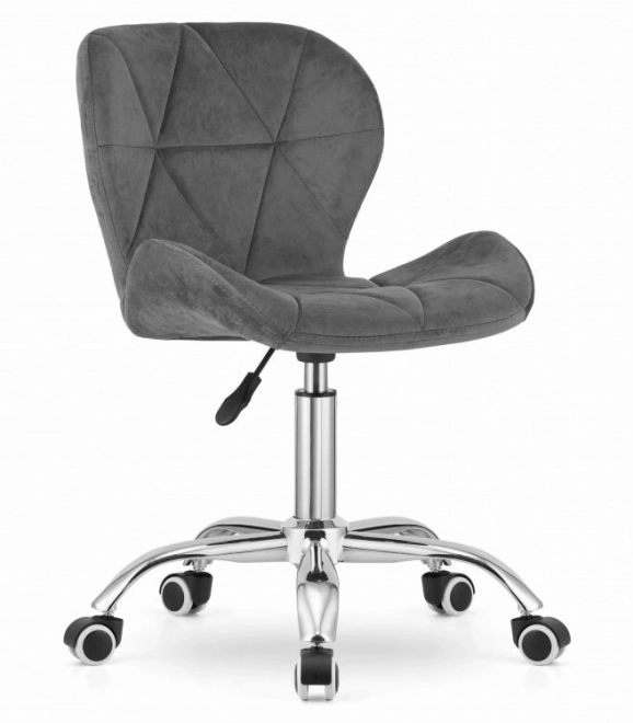 Swivel Office Chair Wide Backrest Velvet Gray