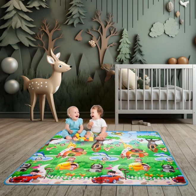 Bildungsmatte aus Schaumstoff beidseitig faltbar Meereswelt 190 x 170 cm