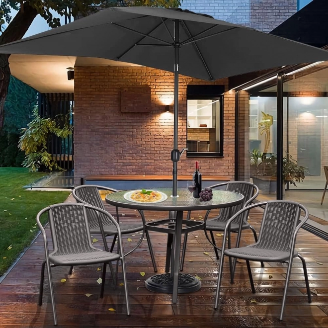Round garden table 80 cm with parasol hole