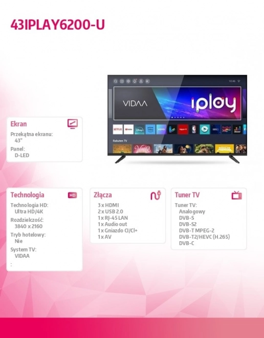 LED Television 43 Inches IPLAY