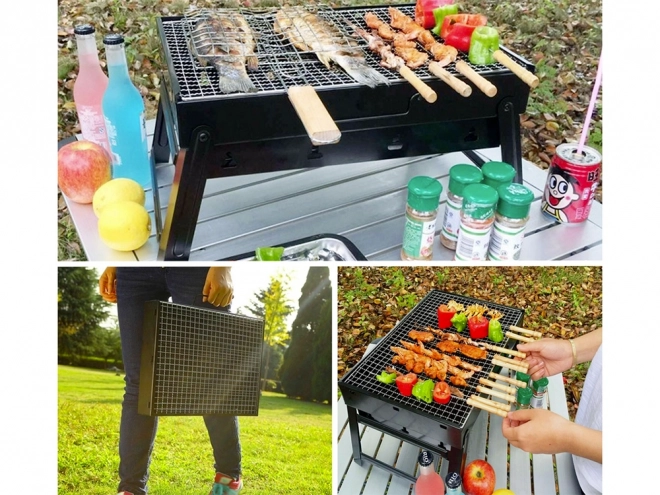 Portable Folding Charcoal Grill for Camping and BBQ