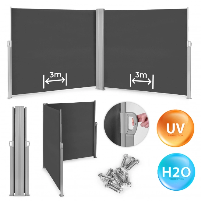 Double-sided Awning 300x300x180 cm Sunshade for Privacy Anthracite MultiGarden