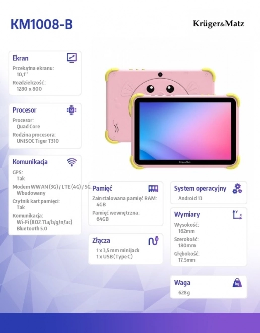 Tablet for Kids Kruger & Matz Fun 1008 Pink