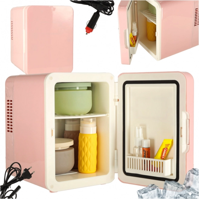 Electric Portable Mini Fridge 2-in-1 Pink 4L