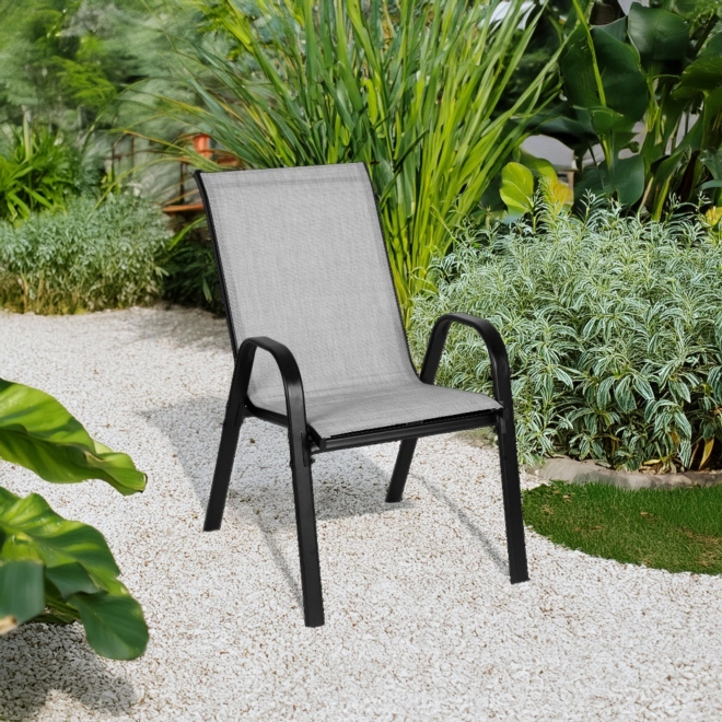 Set of 4 Light Gray Garden Chairs MultiGarden