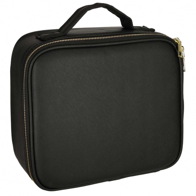 Black Travel Cosmetic Organizer with LED Mirror