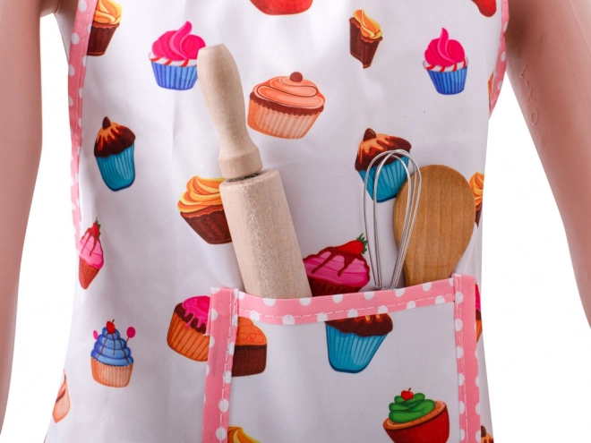 Children's Kitchen Set with Hat, Apron, and Utensils