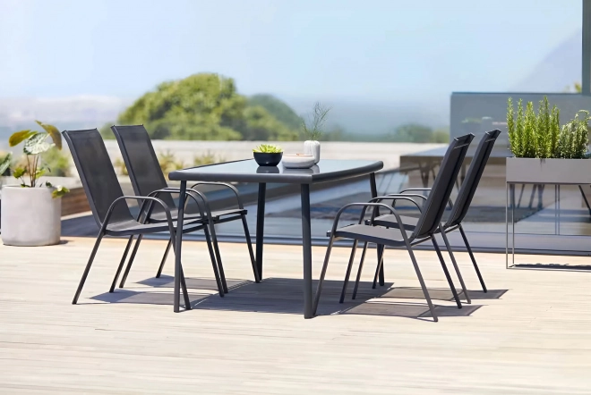Set of Garden Chairs for Patio or Balcony Black by MultiGarden
