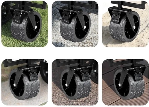 Široká kola 360° s brzdou pro každý terén
