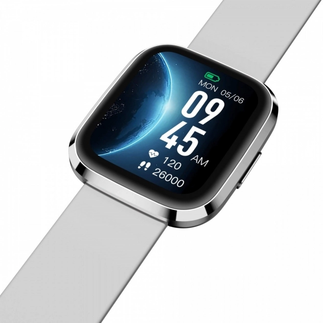 Smartwatch with IPS HD Display and Silver Strap