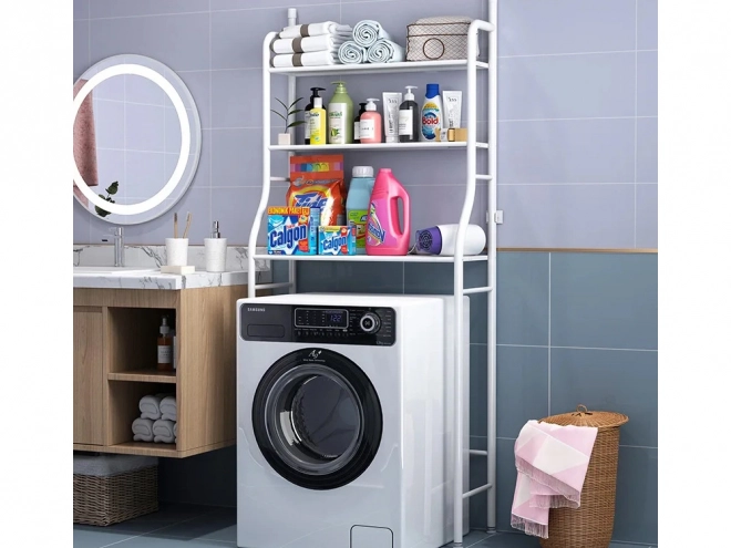 Over-the-Washer Bathroom Shelf with Laundry Stand